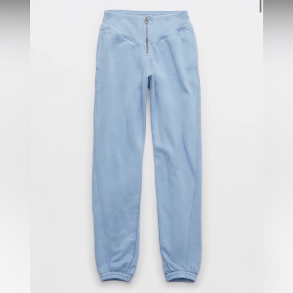aerie Pants - Women’s AERIE Fleece Corset Jogger Monaco Blue* S/P